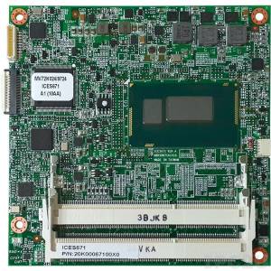 ICES-672-4300U COM Express Type 6, Compact Module, on board Intel Core i5-4300U 1.9GHz, w/ 2x DDR3L without ECC SO-DIMM slot, VGA/LVDS/HDA/4 X SATA/GbE/4 x PCIex1/8 X USB 2.0, Audio, LPC bus/GPIO/SMBus (I2C)/SPI BIOS