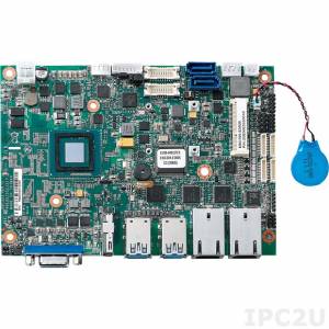 EBC-355-3826 3.5&quot; Low Power Embedded Board, Intel Atom E3826 CPU, up to 8GB DDR3, HDMI, VGA, LVDS 24/48, 2xGbE LAN, 2xSATA 2.0, 4xCOM, 4xUSB, GPIO, Audio, 2xMini-PCIe, +12V DC-in, w/o Cable kit
