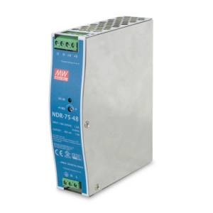 PWR-75-48 Industrial Power Supply for DIN-Rail Mounting, 75W, 48VDC Out, Input 85-264 VAC, -20...+70C Operating temperature