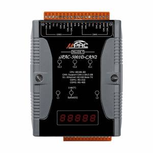 uPAC-5001D-CAN2 PC-compatible 80MHz Industrial Controller, 512KB Flash, 512KB SRAM, 16KB EEPROM, 31B NVRAM, microSD, 1xRS232, 1xRS485, 1xFastLAN, 2xCAN, 12-48 VDC, LED display