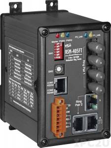 RSM-405FT Industrial Redundant Ring Switch with 3 10/100 Base-T Ports and 2 100 Base-FX (multi mode) Ports ST Type, IP30