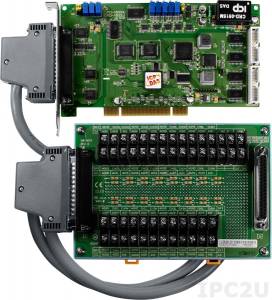 PCI-1800LU/S Multifunction Universal PCI Adapter, 16SE/8D ADC, FIFO, 2 DAC, 16DI, 16DO, Timer, Cable Socket CA-4002x1