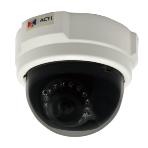 E54 5MP Indoor Dome with D/N, Adaptive IR, Basic WDR, Fixed lens, f3.6mm/F1.8, H.264, 1080p/30fps, DNR, PoE