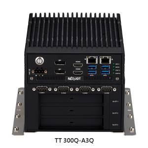 TT-300-A3Q-Series Fanless Embedded System, Intel 12th/13th Gen Core i7/i5/i3 CPU, Up to 32GB DDR5 RAM, 2xHDMI, 2xDP, 4xUSB 3.0, 2xGbE LAN, 2xRS232/422/485, 2xRS232, 2x2,5&quot; Drive Bay, 2xM.2, 1xPCIe x16, 2xPCIe x4, 1xMini-PCIe, SIM, 24VDC-in Terminal Block, -5..55C