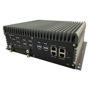 ABOX-5100P-V1807 In-Vehicle Fanless Computer with AMD Ryzen V1807B CPU, 4xDP, 8xGbE LAN PoE, 2xCOM, 4xUSB, 2x2.5&quot; SATA HDD/SSD, 1xSATA DOM, 1x M.2, 3xMini PCIe, 2xSIM, 9...48VDC-in