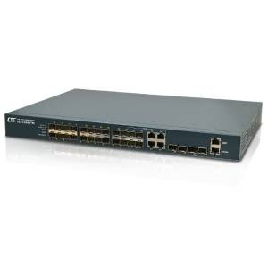 IGS-S2804TM-AD Industrial Managed Switch with 20x 1000 Base-X SFP Ports, 4x 1000 Base-X SFP Ports, 4x Combo Ports, Redundant Dual 110/240VAC or 110/220VDC, 24/48VDC Input Power, -10..+60C Operating Temperature, EN50121-4 Certificat