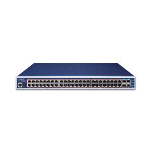 GS-5220-48P4X Managed Switch with 48x10/100/1000Base-T PoE Ports, 4x10G SFP+ Ports, Layer 3, 100..240V AC, 0..+50C Operating Temperature