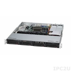 iROBO-SR120-V3/SATA 1U Compact Rackmount Server, 1x Intel CPU E5-2600 v3; max. 512GB DDR4 ECC REG LRDIMM RAM, max. 4x 3.5&quot;/2.5&quot; SATA HDD, IPMI 2.0, 350W 80 Plus Platinum PSU