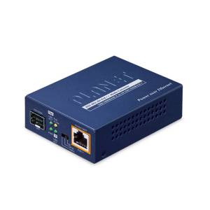 GUP-805A-95W Media Converter with 1-Port 10/100/1000Base-T with PoE, 1-Port 100/1000Base-X SFP, 52..55VDC, 95watts, 0..+50C Operating Temperature