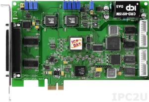 PEX-1202L Multifunction PCI Express Adapter, 32SE/16D AI, 2AO, 16DI, 16DO, Timer, Cable Socket CA-4002x1