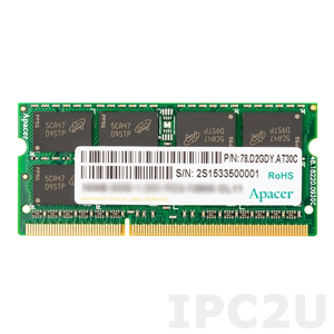 75.B93E2.G000C 4GB Apacer Memory DDR3L SODIMM 1.35V 1600MHz Non-ECC 1R 512Mx8, IC Micron, Wide Temperature -40..+85C