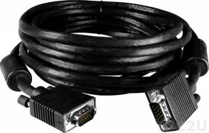 CA-007 5m HD15 Male to Male VGA Cable w/Ferrite Core (Fully shielded protects against unwanted EMI/RFI interference