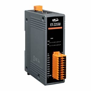 ET-2255U Ethernet I/O Module with 2-port Ethernet Switch, 8-ch Wet/Dry Contact Digital Input and 8-ch Sink/Sourse-type Digital Output (RoHS)