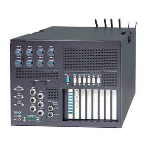 AAD-C622A1-Series AI Industrial Grade Autonomous Vehicle Server with Intel 2nd Gen Xeon CPU, 6xDDR4 RDIMM up to 384GB, 1xVGA, 6xM12 GbE, 2xM12 10GbE, 8xUSB3.2, 2xCOM, CAN Bus, GPIO, 2xSATA III, 2xNVME, 1xmPCIe, 1xM.2, 5xPCIe x16, 2xSIM, TPM, 12V DC-in, -20..60C