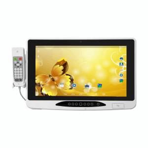 M1861 18.5&quot; Medical Panel PC, 1366x768, 250cd/m2, PCAP Touch, IP65 Front, ARM Cortex-A17 1.8GHz SoC, 2GB DDR3L RAM, 16GB eMMC, 2xGbE LAN, Micro-USB, 3xUSB 2.0, 1xRS232, Smart Card, SD, 720P Front, WiFi/BT, Audio/Mic, Android, 12-24VDC-In, 0..40C