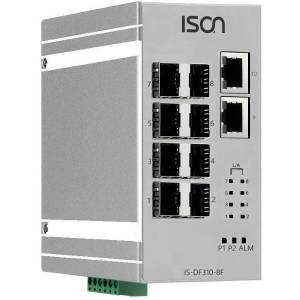 IS-DF310-8F Industrial Unmanaged Fast Ethernet Layer 2 Switch with 2x100Mb TX + 8x100FX SFP Slot, Relay Output Alarm, 12...58V DC-in redundant Power Input, -40..+70C Operating Temp.