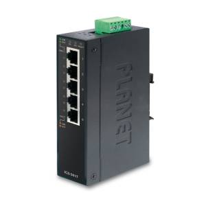 IGS-501T Industrial DIN-Rail Gigabit Unmanaged Ethernet Switch, 5x1000Base(T), 9K Jumbo frame, 6KV protection, 12-48VDC/24VAC redundant Input Voltage, -40..+75C Operating Temperature