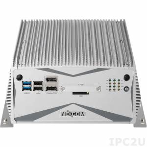 NISE-3640E2 Fanless Embedded Server, Intel Core i7-3517UE 1.7GHz CPU on-board, 4GB DDR3 RAM, VGA, DVI-D, 2xDisplay Port, 4xGbE LAN, 4xUSB, 6xCOM, Audio, CFast Socket, 2.5&quot; SATA HDD Bay, 2xMini-PCIe, 2xPCIe x4, 24V DC-In