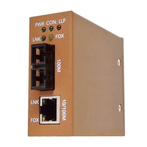 DS101-M-SC-2 Indastrial Ethernet Switch, 1x10/100Base-TX, 1 SC Multimode 2KM, 10..60VDC, -40..75 C Operating Temperature