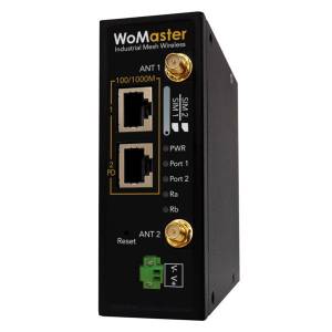 WA512GM-D-M2 Industrial Din-Rail IP30 Wireless Router with M2 expansion slot, CPU Quad-Core 4xARM Cortex A7, 2-Port 10/100/1000MBase-T with PoE, 6xSMA, 2xSIM, 44..57VDC, -40..70 C Operating Temperature