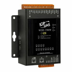 WISE-7504M WISE I/O Module with 4-channel Analog Input, 4-channel Analog Output, 4-channel Digital Input and 2-port Ethernet Switch, PoE