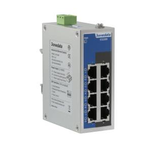 IES2008-8T Industrial DIN-Rail Unmanaged Ethernet Switch with 8x1000 Base TX, 12-48 VDC, -40..75C Operating Temperature, MOQ:300