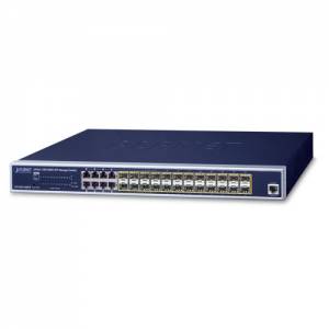 GS-5220-16S8CR Shared TP Managed Switch with 24x100/1000 Base-X SFP Ports, 8xGigabit TP/ SFP Combo Ports, Console, Layer 2+, 100..240V AC, 48V DC, 0..+50C Operating Temperature