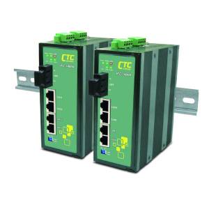 IFC-1400X-ST050 Industrial DIN-Rail Unmanaged Fast Ethernet Switch with 4x 100 Base-TX, 1x 1000Base-FX, ST 50km, 1310nm, 28dB, SM, 12-48V DC, -40..+75C Operating Temperature