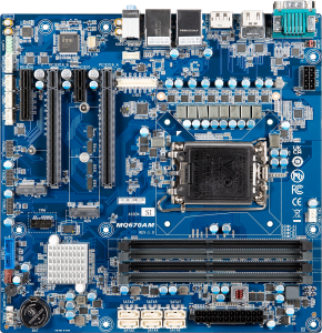 uATX-Q670A uATX Mainboard, LGA1700, Intel 13/12th Gen Core i9/i7/i5/i3/Pentium/Celeron CPU, Q670 Chipset, Up to 128GB DDR4 RAM, 2xHDMI/DP/VGA/LVDS, 1xGbE LAN, 1x2.5GbE LAN, 12xUSB, 4xCOM, Audio, 6xSATA 3, 2xM.2, 1xPCIe x1, 1x PCIe x4, 2xPCIe x16, 0..60C