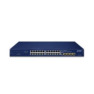 GS-4210-24T4S Managed Ethernet Switch with 24x10/100/1000Base-T Ports, 4x100/1000BASE-X SFP Ports, Layer 2, 100..240V AC, 0..+50C Operating Temperature