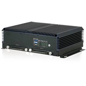 IVS-300-BT-E5/4G-R10 Fanless System with Intel Atom E3845, 4GB DDR3L RAM, HDMI, VGA, 4xGbE LAN, 2xRS-232, 1xRS-422/485, CAN-Bus/OBD-II, 2xUSB, 2x2.5&#039;&#039; SATA 3GB/s HDD/SSD bay, 2xSIM, 3xPCIe Mini, 4DI/4DO, 9...36V DC, -20...+60C