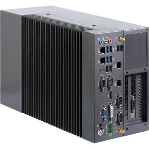 QBiX-JMB-CFLA310HG-A1 Fanless Embedded PC, Intel 9th/8th Gen Processor, 2xDDR4 SO-DIMM, 4xGbE, DVI-D, VGA, DisplayPort, 3xSATA3, M.2 2230, M.2 2280, Mini-PCIe, PCIe, 4xUSB 3.0, 4xUSB 2.0, 2xRS-232/422/485, 2xRS-232, 1xPCIe x16, 1xPCIe x1, 24..36V DC-In