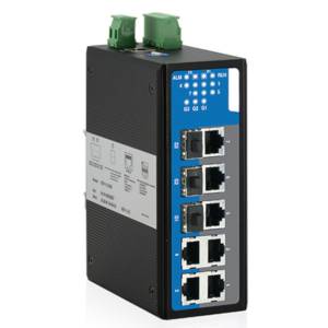 IES7110-3GS Industrial DIN-Rail Managed Ethernet Switch with 7x100 Base TX, 3x1000X SFP ports, Dual 12-48VDC,-40..75C Operating Temperature