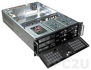 GHI-342ATX-SATA 19&quot; Rackmount 3U Chassis, EATX, 2x5.25&quot;/1x3.5&quot; FDD/6x3.5&quot; Hot Swap SATA HDD Drive Bays, 7 Vertical Slots, without P/S