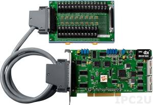 PCI-1802LU/S Multifunction PCI Adapter, 32SE/16D ADC, FIFO, 2 DAC, 16DI, 16DO, Timer, Cable Socket CA-4002