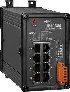 NSM-208AG Industrial Smart Ethernet Switch with 8 10/100/1000 Base-T Ports, Wide Temperature Range