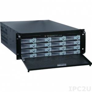 GHI-480-SATA 19&quot; Rackmount 4U Chassis, EATX, 1x5.25&quot;Slim/1x3.5&quot;Slim/16x3.5&quot;Hot Swap SATA HDD/2x2.5&quot;HDD Drive Bays, without P/S