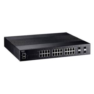 JetNet-6628XP-4F Industrial Rackmount Managed Layer 2 Ethernet Switch with 24x1000 PoE+ Base TX, 4x10G SFP Ports, Modbus, Redundant 44-57VDC or 110/220VAC, -40..+75C Operating Temperature