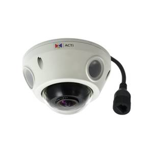 E925 5MP Outdoor Mini Fisheye Dome with D/N, Adaptive IR, Basic WDR, Fixed lens, f1.19mm/F2.0 (HOV:189 (overview area), 115.3 (high detail area)), H.264, 2D+3D DNR, Audio, MicroSDHC/MicroSDXC, PoE, IP68, IK10, EN50155