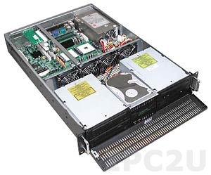 GHI-221 19&quot; Rackmount 2U Chassis, EATX, 4x5.25&quot;/1x3.5&quot; FDD/2x3.5&quot; HDD Drive Bays, 3xPCI Horizontal Full Height Slots, without P/S