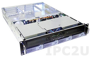 GHI-283-SATA 19&quot; Rackmount 2U Chassis for EATX Motherboard, 2x5.25&quot;/1x3.5&quot; HDD/4x3.5&quot; Hot Swap SATA HDD Drive Bays, 3 Horizontal Slots, without P/S