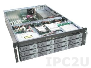 GHI-380-SAS 19&quot; Rackmount 3U Chassis, EATX, 1x5.25&quot;Slim/1x3.5&quot;Slim/12x3.5&quot;Hot Swap SAS HDD/2x2.5&quot;HDD Drive Bays, without P/S