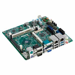 NEX-650 Mini-ITX Intel Celeron J1900 2.0GHz, up to 8GB DDR3L SO-DIMM, D-Sub, HDMI, 24-bit LVDS, 2xGB LAN, 5xCOM, 4xUSB 3.0, 6xUSB 2.0, 2xSATA, mSATA, Audio, GPIO, mPCIe, 9...19VDC-in