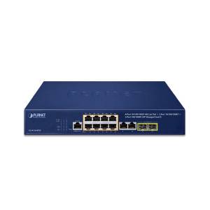 GS-4210-8P2C Managed Gigabit Switch with 8x10/100/1000BASE-T PoE+ Ports, 2x10/100/1000BASE-T RJ45 Ports, 2x100/1000BASE-X SFP Ports, Console, Layer 2, 100..240V AC, 0..+50C Operating Temperature
