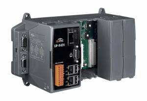 LP-8421 Standard LinPAC-8000 with Cortex-A8 1.0 GHz, 512MB DDR3, 512MB Flash, 2xRS-232, 1xRS-485, 1xRS-232/485, 2xUSB, 2xEthernet, MicroSD Slot, VGA, 4 I/O Expansion Slots, Linux kernel 3.2.14