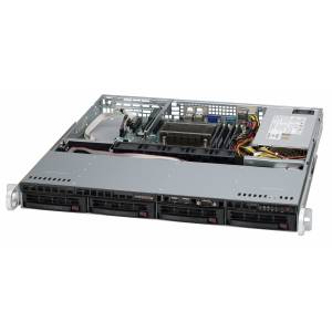 SYS-5017C-MTF 1U Super Server, 1x Xeon 1155 CPU, up to 32GB ECC RAM, 4x 3.5&quot; SAS/SATA HDD HotSwap, 2x GigaLan, IPMI, 350W PSU