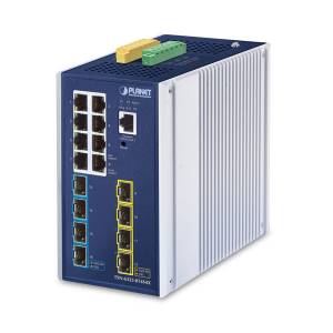 TSN-6325-8T4S4X Industrial Managed TSN Ethernet DiN-rail Switch with 8x10/100/1000 BASE-T Ports, 4x1000/2500 BASE-X SFP Ports, 4x10GBASE-SR/LR SFP+ Ports, 2xDI/O, Layer 3, 9..48V DC, 24V AC, -40...75C Operating Temperature