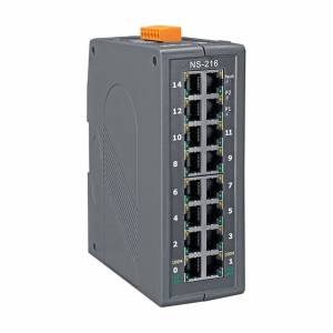 NS-216 Unmanaged 16-port Industrial 10/100 Base-TX Ethernet Switch (RoHS)