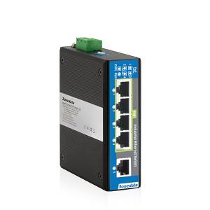 IPS215-4POE Industrial DIN-Rail Unmanaged Ethernet Switch with 4x100 PoE+ Base TX, 1x100 Base TX, 45-55VDC, -40..75C Operating Temperature