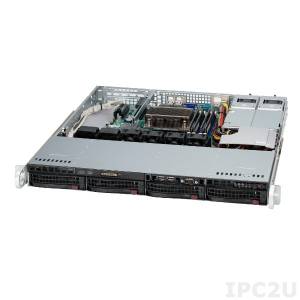 iROBO-SR103-V3 1U Rackmount Server, 1x Intel CPU E3-1200 v3/v4; Core i3/Pentium Celeron 4th Gen. Skt. 1150, max. 32GB DDR3 ECC RAM, max. 1x 3.5&quot; or 2x 2.5&quot; SATA HDD, IPMI 2.0, 350 80 Plus Gold PSU